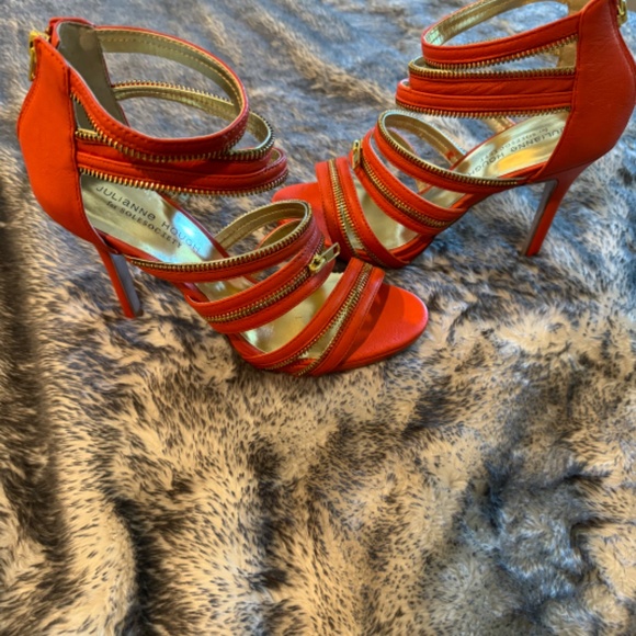 Julianne Hough Tangerine Tango Venice Napa Leather heals size 8.5 - Picture 3 of 11
